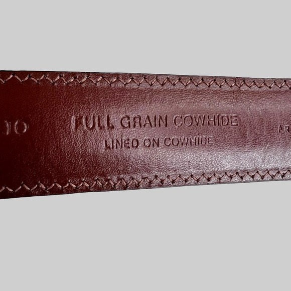 PERRY ELLIS Leather Belt in Brown Men's Size 34 Waist - Picture 9 of 10